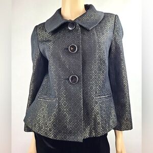 Apostrophe Black Blazer with Peter Pan Collar